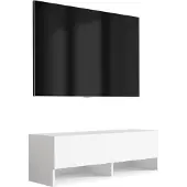 3Xeliving TV-Lowboard 100 cm Mattweiß, 100 × 32 × 34 cm