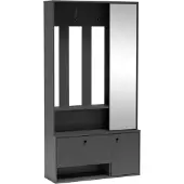 AX Living Schuhschrank mit Garderobe Tokessa 100cm mit Spiegel Graphit