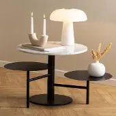 Zesso Smuk Couchtisch Set Nala Schwarz - Marmor Weiß