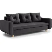 AX Living Cheriton Schlafsofa Modern 222 cm Dunkelgrau mit Schlaffunktion