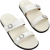 Permani Damen Slipper Leichte Sandalen zum Garten Hausschuhe Rilevenn Weiß Gr.37