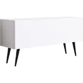 3Xeliving TV-Schrank: Mattweiß, Schwarze Beine, 100 x 52 x 32 cm