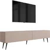 3Xeliving TV-Schrank : Karamellbraun, 170 x 52 x 32 cm, schwarze Beine