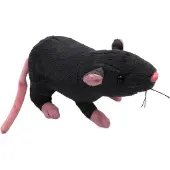 Onwomania Plüschtier Kuscheltier Stoff Tier Ratte Maus schwarz Nagetier 31 cm