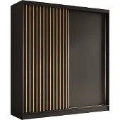 AX Living Cabinio Schwebetürenschrank Schwarz Artisan Eiche 200 cm