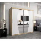 Minio Kleiderschränk 200 cm ELYPSE Sonoma Eiche / Weiß matt