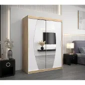 Minio Kleiderschränk 150 cm ELYPSE Sonoma Eiche / Weiß matt