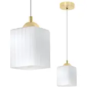 Light11 HOME Hängelampe RIFFLE Gold 1-flammig Weiß Würfel E27