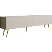 3Xeliving TV-Schrank : Kaschmir, Goldene Beine, 170 x 52 x 32 cm
