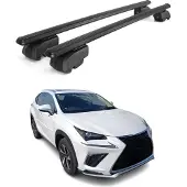 Omtec Dachquerträger für Lexus NX 2020-2021, Aluminium, Schwarz, mit ABE-Zulassung