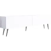 3Xeliving TV-Schrank : Mattweiß, Chrombeine, 170 x 52 x 32 cm