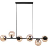 Light11 HOME Siena Schwarze Hängelampe 6 Flache Honigschirme E14