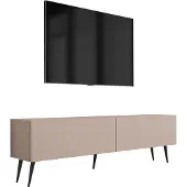 3Xeliving TV-Schrank : Karamellbraun, 140 x 52 x 32 cm, schwarze Beine