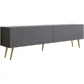 3Xeliving TV-Schrank : Anthrazit, Goldene Beine, 170 x 52 x 32 cm