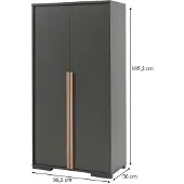 Zesso Dream Tree Kleiderschrank 2-türig Verona Anthrazit