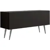 3Xeliving TV-Schrank : Mattschwarz, Chrombeine, 100 x 52 x 32 cm