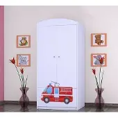 BDW Kleiderschrank, 2 Türen, 2 Schubladen, Garderobenschrank, 180x90 cm, Weiß