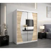 Minio Kleiderschränk 150 cm ELYPSE Weiß matt / Sonoma Eiche