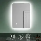 Sonni Badspiegel mit LED-Beleuchtung & Touch-Schalter energiesparend IP44 Wand-Spiegel 70 x 50cm