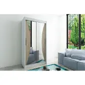 Minio Kleiderschränk 120 cm MONACO Weiß / Sonoma Eiche