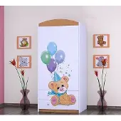 BDW Kleiderschrank, 2 Türen, 2 Schubladen, Garderobenschrank, 180x90 cm, Buche