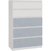 3Xeliving Kommode, Weiß / blau, 70 x 109, 5 x 40 cm