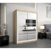 Minio Kleiderschränk 150 cm ROMA 2 Sonoma Eiche / Weiß