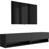 3Xeliving TV-Lowboard 170 cm Mattschwarz, 170 × 32 × 34 cm