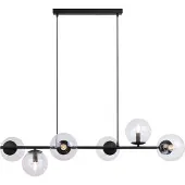Light11 HOME Siena Schwarze Hängelampe 6 Flache Klarlampe E14