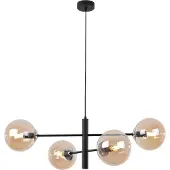 Light11 HOME Vicenza Hängelampe Schwarz Chrom 4 Flache Honiglampe E14
