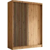 AX Living Cabinio Kleiderschrank 160 breit Artisan Eiche Schwarz