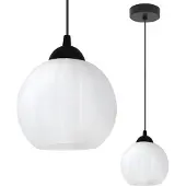 Light11 HOME Hängelampe COSTA Schwarz 1-flammig Weiß Kugel E27