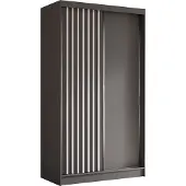 AX Living Cabinio Kleiderschrank 120 cm breit Schiebetüren Grau/Weiß