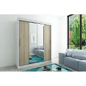 Minio Kleiderschränke TOKYO 1 180 cm Weiße / Sonoma
