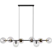Light11 HOME Siena Hängelampe Schwarz Und Gold 8 Flache Klarlampe E14