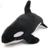 Onwomania Plüschtier Kuscheltier Stoff Tier Orca Delfin schwarz Delphin 22 cm