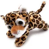 Onwomania Plüschtier Stofftier Kuscheltier Panther Großkatze Leopard Länge 19 cm Braun