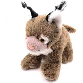 Onwomania Plüschtier Stofftier Kuscheltier Katze Wildkatze Luchs Länge 20 cm Braun