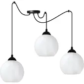 Light11 HOME Costa Schwarze Spinnen-Hängelampe – 3-flammige Pendelleuchte mit weißen Kugeln E27