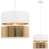 Light11 HOME Asti Duo Hängelampe Weiss 1 Flacher Weisser Goldener Lampenschirm Ts 20Cm