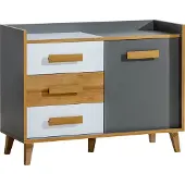 Minio Kommode VISO 6 Riviera / Anthrazit / Weiße Farbe