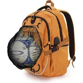 Nikcorp Kinderrucksack Abnehmbares Ballnetz USB-Anschluss Sport Orange