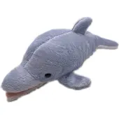 Onwomania Plüschtier Kuscheltier Stoff Tier Delfin groß grau Delphin 46 cm