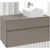 Villeroy & Boch V&B Waschtischunterschrank Collaro 100x54,8x50cm, Waschtisch rechts, taupe