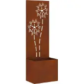 Syfax Garten Sichtschutz-Leinwand Floral Rostig 50 x 32 x 150 cm