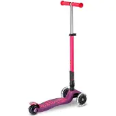 Micro mobility Micro Kinder Scooter Maxi Deluxe LED Faltbar , Neon Ultrapink