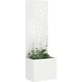 Syfax Garten Sichtschutz-Leinwand Floral Weiß 50 x 32 x 150 cm
