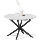 Livinity Esstisch Firenze, 120 x 120 cm ausziehbar, Weiß/Schwarz/Schwarz