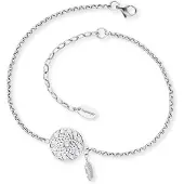 Engelsrufer Fußkette mit Anhänger "TRAUMFÄNGER", silber (edelstahlfarben), Fußketten, Edelstahl, glänzend, Fußkette mit Anhänger