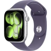 Apple Watch Series 11 Sportarmband, Silber, Nebelviolett, Aluminium, 46mm, GPS, M/L